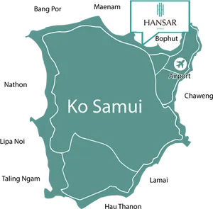 Ko Samui Island Map Thailand PNG image