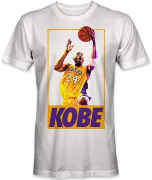 Kobe Bryant Lakers T Shirt Design PNG image