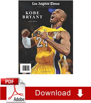 Kobe Bryant Tribute Los Angeles Times Cover PNG image