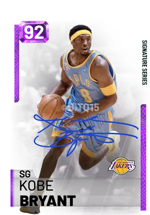 Kobe Bryant92 Signature Series Card PNG image