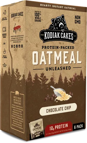 Kodiak Cakes Chocolate Chip Oatmeal Packaging PNG image