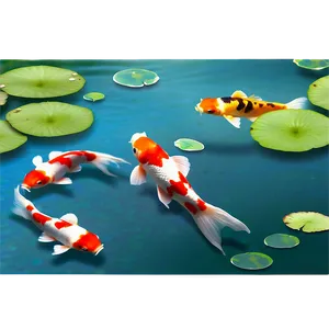 Koi Fish Pond Png 06132024 PNG image