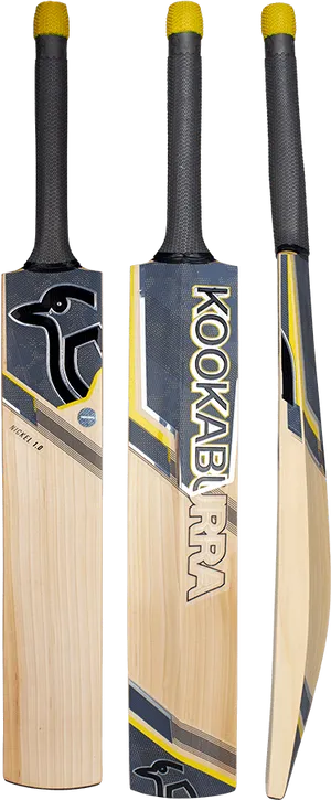 Kookaburra Cricket Bat Three Views PNG image