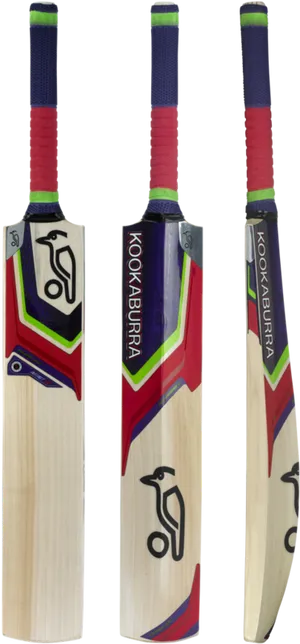 Kookaburra Cricket Bat Three Views PNG image