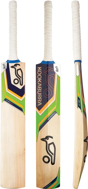 Kookaburra Cricket Bat Three Views PNG image