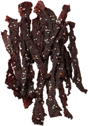Korean Beef Jerkywith Sesame Seeds PNG