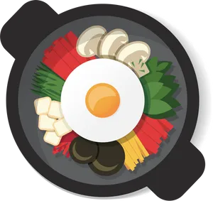 Korean Bibimbap Vector Illustration PNG image