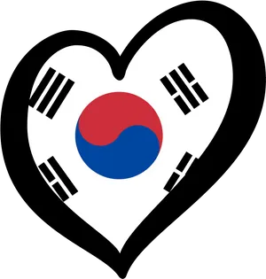 Korean Heart Flag Graphic PNG image