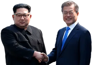 Korean Leaders Handshake PNG image