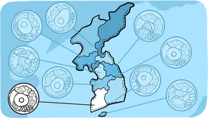 Korean Peninsula Donut Comparison PNG image