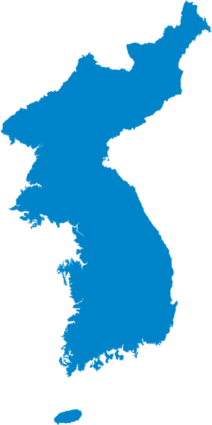 Korean Peninsula Outline Map PNG image