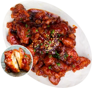 Korean Spicy Chicken Dish PNG