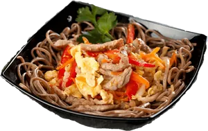 Korean Stir Fried Soba Noodles PNG image