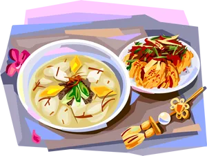 Korean Traditional Food Illustration PNG