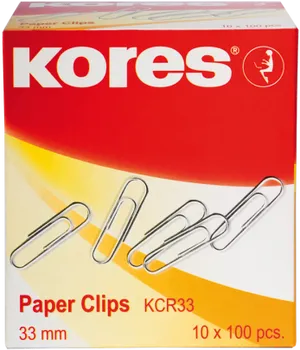 Kores Paper Clips Pack33mm PNG image