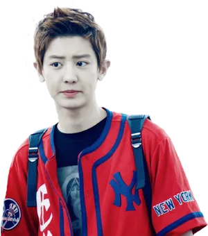Kpop Starin Red Jacket PNG image