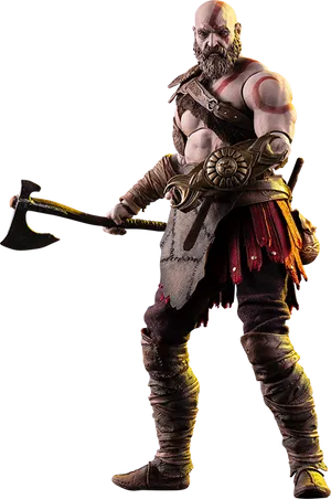 Kratos Godof War Axe Pose PNG image