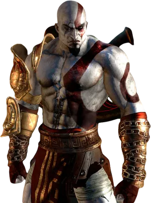 Kratos Godof War Fierce Stance PNG image