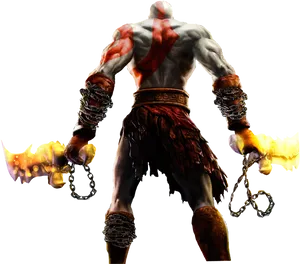 Kratos With Bladesof Chaos PNG image