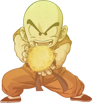 Krillin Charging Energy Attack PNG image