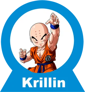Krillin D B Z Character Pose PNG image
