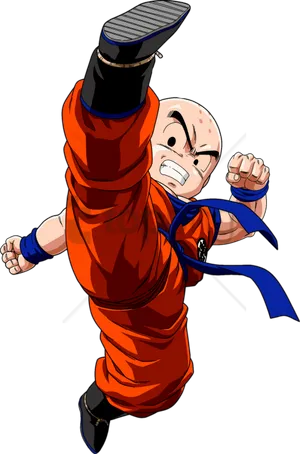 Krillin In Action Pose.png PNG image