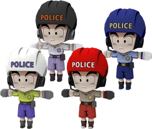 Krillin_ Police_ Uniforms_ Animated PNG image