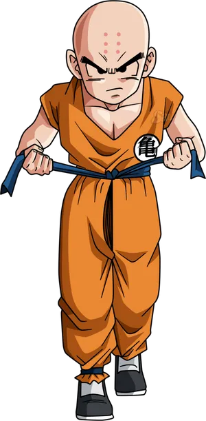 Krillin Readyfor Action PNG image
