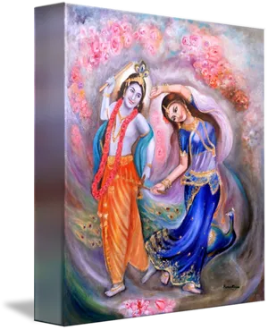 Krishna Radha Eternal Dance PNG image