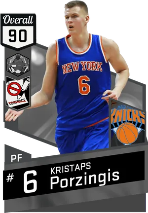Kristaps_ Porzingis_ New_ York_ Knicks_ Basketball_ Card PNG image