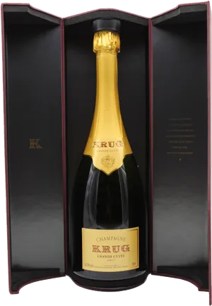 Krug Champagne Bottle Presentation PNG