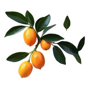 Kumquat With Leaves PNG 39