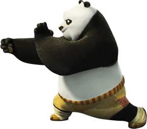 Kung Fu Panda Po Action Pose PNG image