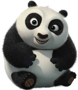 Kung Fu Panda Smiling Portrait PNG image