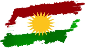 Kurdistan Region Flag Brushstroke PNG image
