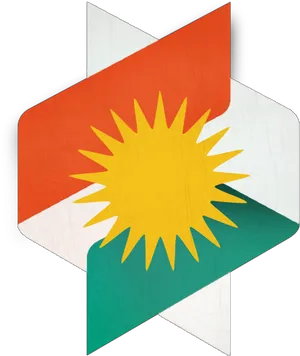 Kurdistan Region Flag Folded PNG image