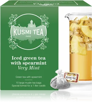 Kusmi Iced Green Tea Very Mint Packaging PNG