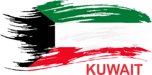 Kuwait Flag Brush Stroke PNG image