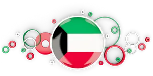 Kuwait Flag Bubble Design PNG image