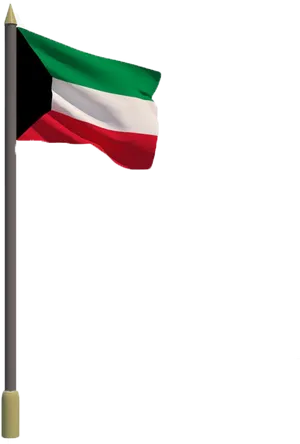 Kuwait National Flag Waving PNG image