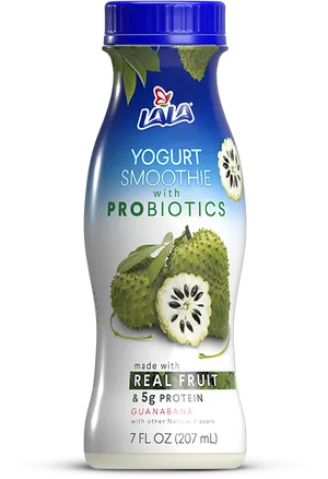 L A L A Yogurt Smoothie Guanabana Probiotics Bottle PNG image