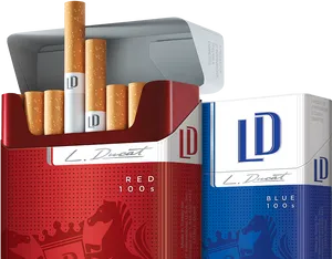 L D Cigarette Packs Redand Blue PNG image