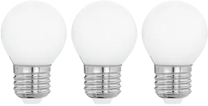 L E D Light Bulbs Row Black Background PNG