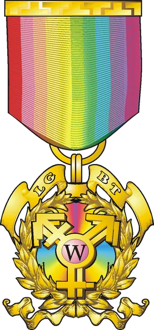 L G B T Inclusive Medal Design PNG