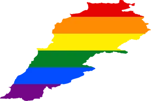 L G B T Pride Colored Lebanon Map PNG