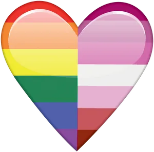 L G B T Q Heart Pride Flag PNG image