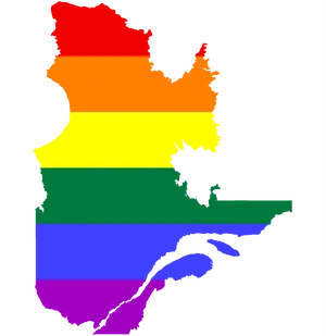 L G B T Q Pride Colored Map PNG image