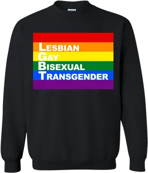 L G B T Q Rainbow Sweatshirt PNG image