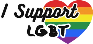 L G B T Support Heart Graphic PNG