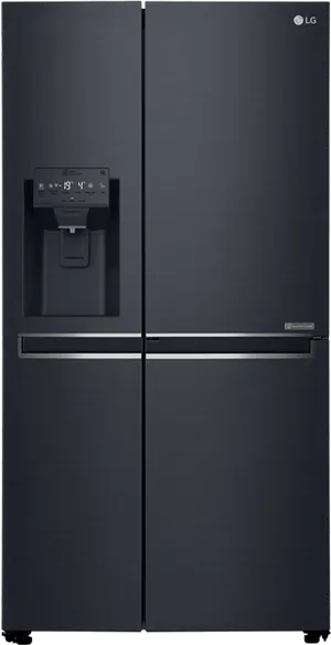 L G Black Stainless Steel Fridge PNG image